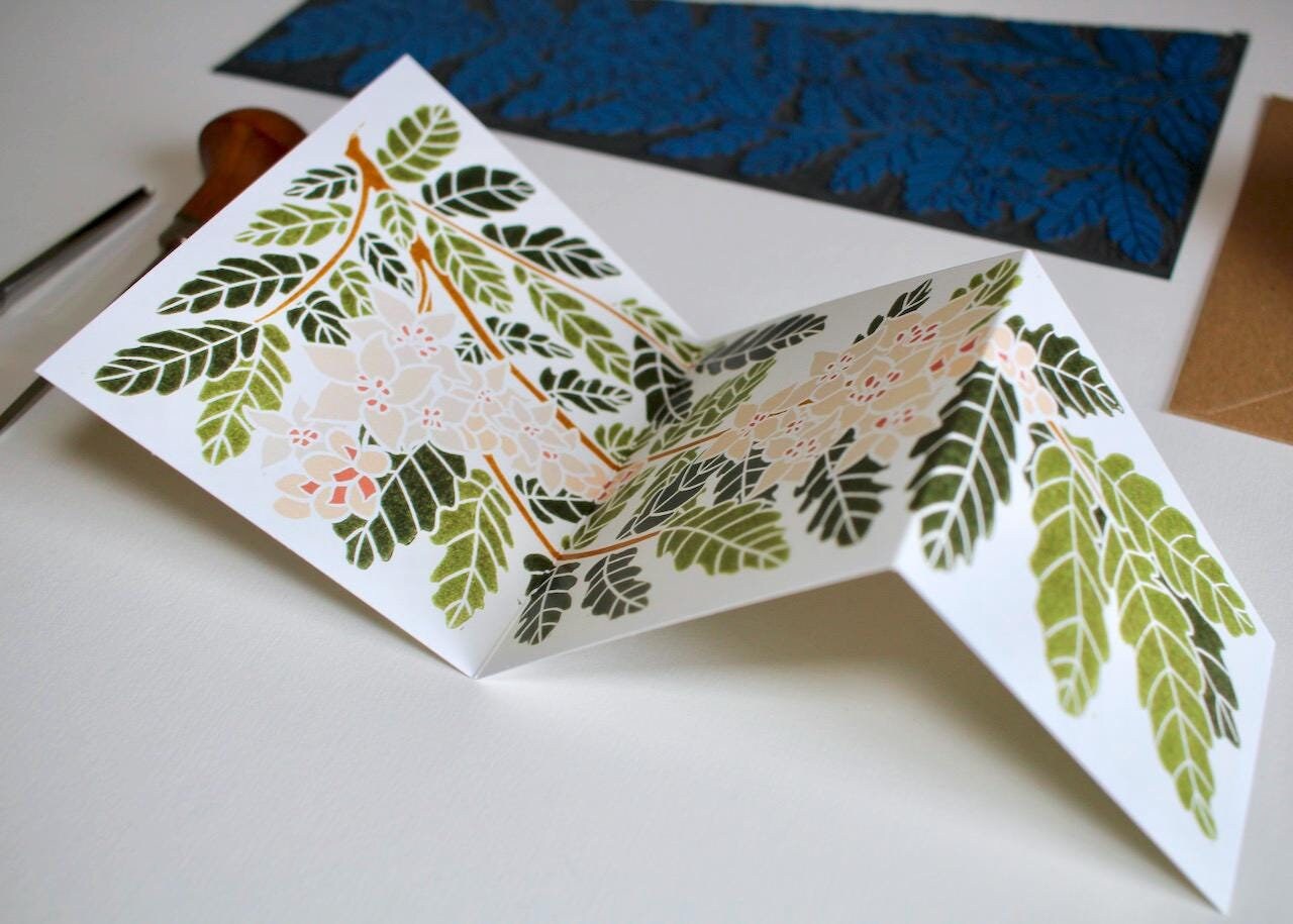 Frankincense botanical holiday card printed in small batches in Norfolk UK